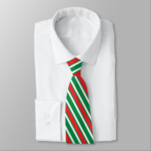 Kerstgroen Wit Rood Strepen Stropdas