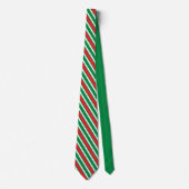 Kerstgroen Wit Rood Strepen Stropdas (Voorkant)