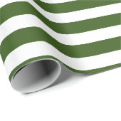 kerstgroen witte Snoep strepen Cadeaupapier (Rol Hoek)