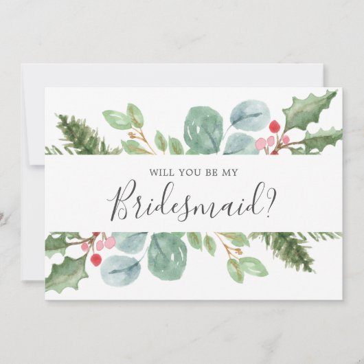 kerstgroen zal je mijn Bridesmaïde Kaart zijn (Voorkant)