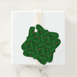 Kerstgroenbessen Ambachtelijk Modern Kerstfeest Bedankjes Labels