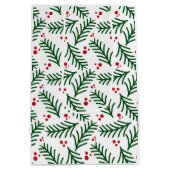 Kerstgroenbessen Ambachtelijk Modern Vakantie Medium Cadeauzakje (Achterkant)