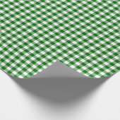 Kerstgroenboek Gingham Gingham Wrapping Paper Cadeaupapier (Hoek)