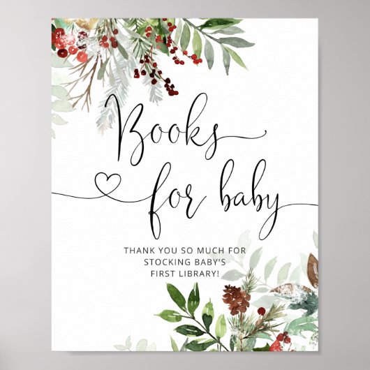 Kerstgroene baby showers Boeken voor baby Poster (Voorkant)