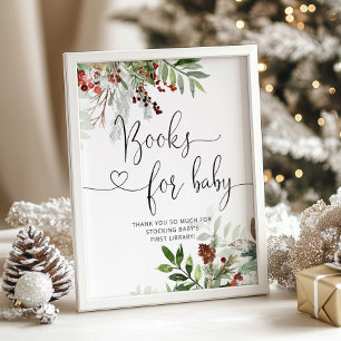 Kerstgroene baby showers Boeken voor baby Poster