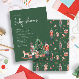 Kerstgroene babyborrel kaart