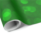 kerstgroene Bokeh Glitter Print Cadeaupapier (Rol Hoek)