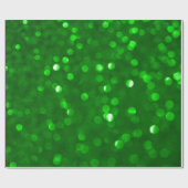 kerstgroene Bokeh Glitter Print Cadeaupapier (Vlak)