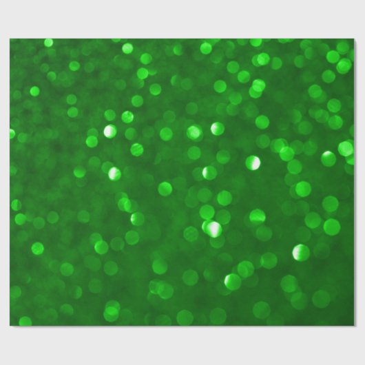kerstgroene Bokeh Glitter Print Cadeaupapier (Vlak)