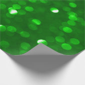 kerstgroene Bokeh Glitter Print Cadeaupapier (Hoek)