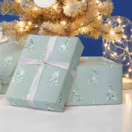 kerstgroene bomen cadeaupapier