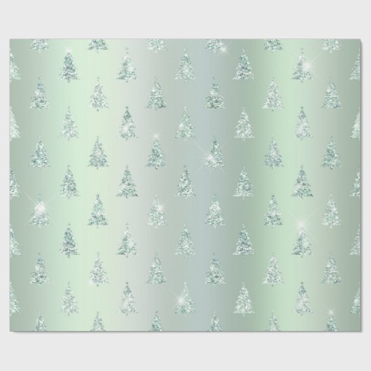 kerstgroene bomen cadeaupapier (Vlak)
