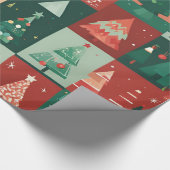 Kerstgroene bomen cadeaupapier (Hoek)