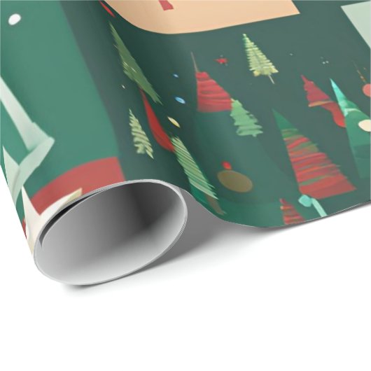 Kerstgroene bomen cadeaupapier (Rol Hoek)
