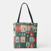 Kerstgroene bomen tote bag (Achterkant)