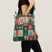 Kerstgroene bomen tote bag (Dichtbij)