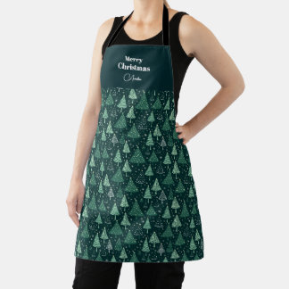 Kerstgroene bomen vrolijk kerstfeest Maatwerk Schort