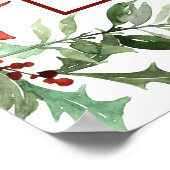 Kerstgroene Bruiloft Bridal Shower Welkomstbord Poster (Hoek)