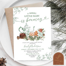 Kerstgroene Chinoiserie Thee Baby Shower