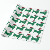 Kerstgroene Dachshund Cadeaupapier (Uitgerold)