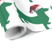 Kerstgroene Dachshund Cadeaupapier (Rol Hoek)