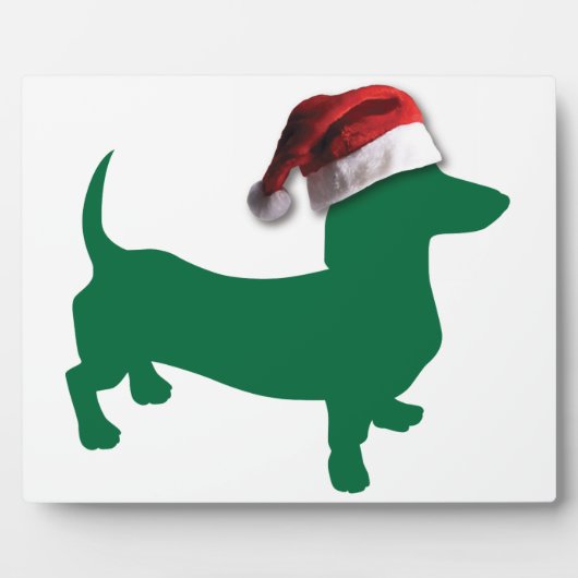 Kerstgroene Dachshund Fotoplaat (Voorkant)