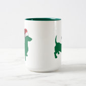 Kerstgroene Dachshund Tweekleurige Koffiemok (Center)