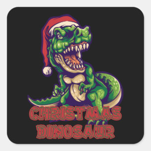 Kerstgroene Dinosaur Ontwerp van Dinosaur Vierkante Sticker