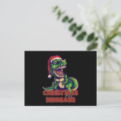 Kerstgroene dinosaurus | Dinosaurusontwerp Briefkaart (Staand voorkant)