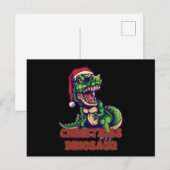 Kerstgroene dinosaurus | Dinosaurusontwerp Briefkaart (Voorkant / Achterkant)