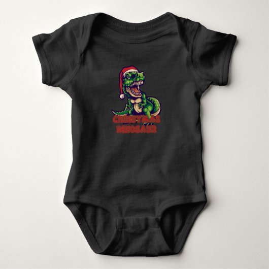 Kerstgroene dinosaurus | Dinosaurusontwerp Romper (Voorkant)
