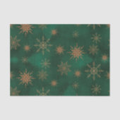 Kerstgroene Elegant Gold Glitter Snowflakes Tissuepapier (Voorkant)