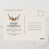 Kerstgroene elegante minimale moderne typografie folie feestdagen briefkaart (Achterkant)