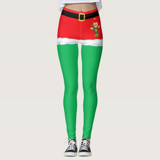 Kerstgroene elfenleggings leggings (Voorkant)