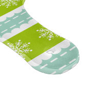 Kerstgroene en blauwe strepen met sneeuwvlokken snijplank (Hoek)