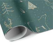 Kerstgroene en gouden elementen cadeaupapier (Rol Hoek)