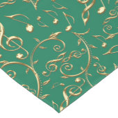 Kerstgroene en gouden Muzieknoten Medium Tafelloper (Hoek)