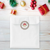 Kerstgroene en rode snoep-cane feest uitnodiging ronde sticker