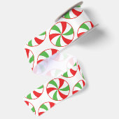 Kerstgroene en rode snoepriet cadeau lint (Achterkant)