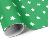Kerstgroene en witte sneeuwvlokken cadeaupapier (Rol Hoek)