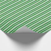 Kerstgroene en witte strepen cadeaupapier (Hoek)