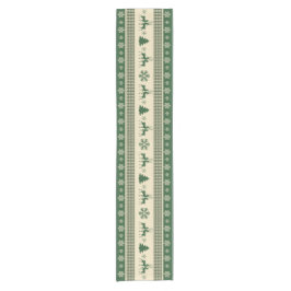 Kerstgroene en witte tafelrunner 14 x 72 inch korte tafelloper