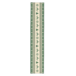 Kerstgroene en witte tafelrunner 16 x 90 inch medium tafelloper