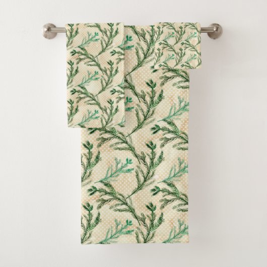 Kerstgroene Evergreen-bijkantoren Bad Handdoek (Insitu)