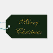 Kerstgroene feestdag cadeaulabel (Achterkant Horizontaal)