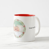 Kerstgroene feestdag grote Mok met fotokoffie (Voorkant rechts)