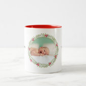 Kerstgroene feestdag grote Mok met fotokoffie (Center)