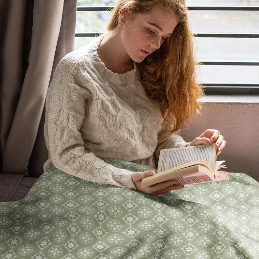 Kerstgroene feestdag Snowflake Elegant Patroon Fleece Deken