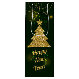 Kerstgroene feestdag wijn cadeautas