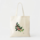 Kerstgroene feestelijke waterverf  Holly Tote Bag (Voorkant)